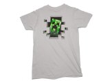 MINECRAFT(マインクラフト) クリーパー・インサイド プレミアムTシャツ メンズ (L, シルバー)